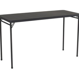 COSCO 20" x 48" Vinyl Top Folding Table, Black - Color: Black
