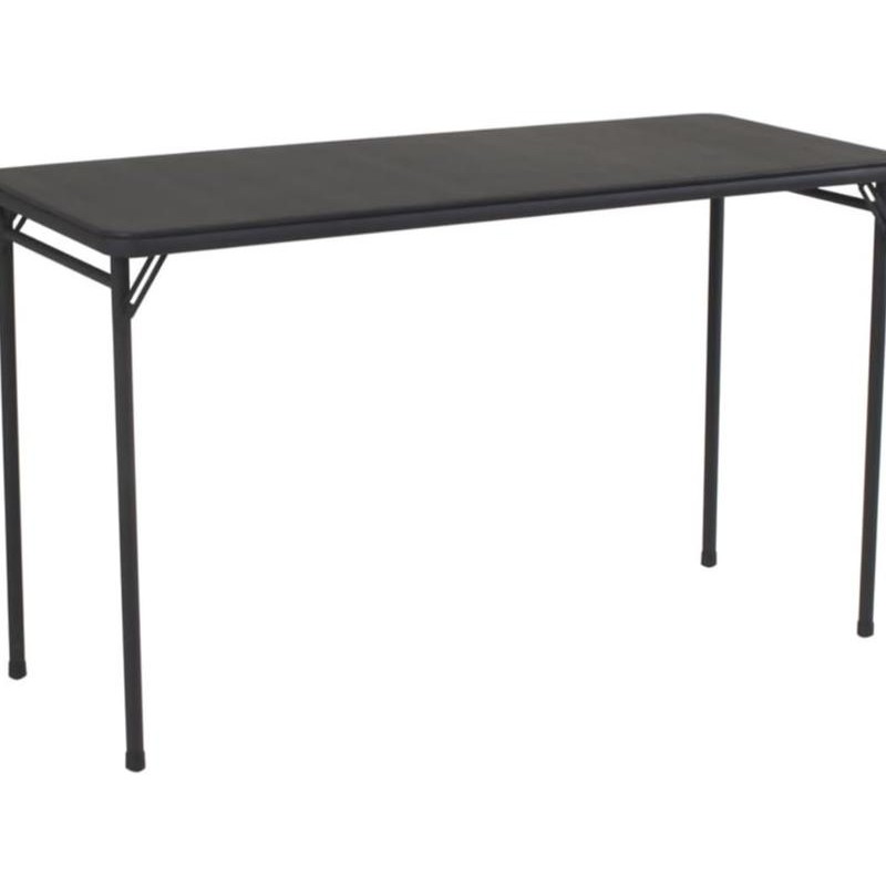 COSCO 20" x 48" Vinyl Top Folding Table, Black -