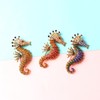 NOIAFZY 3PCS Shiny Rhinestone Seahorse Brooch - Retro Sparkling Sea