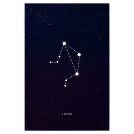 artboxONE Poster 30 x 20 cm Black and White Libra Zodiac Constellation - Image Libra Astrology Birthday
