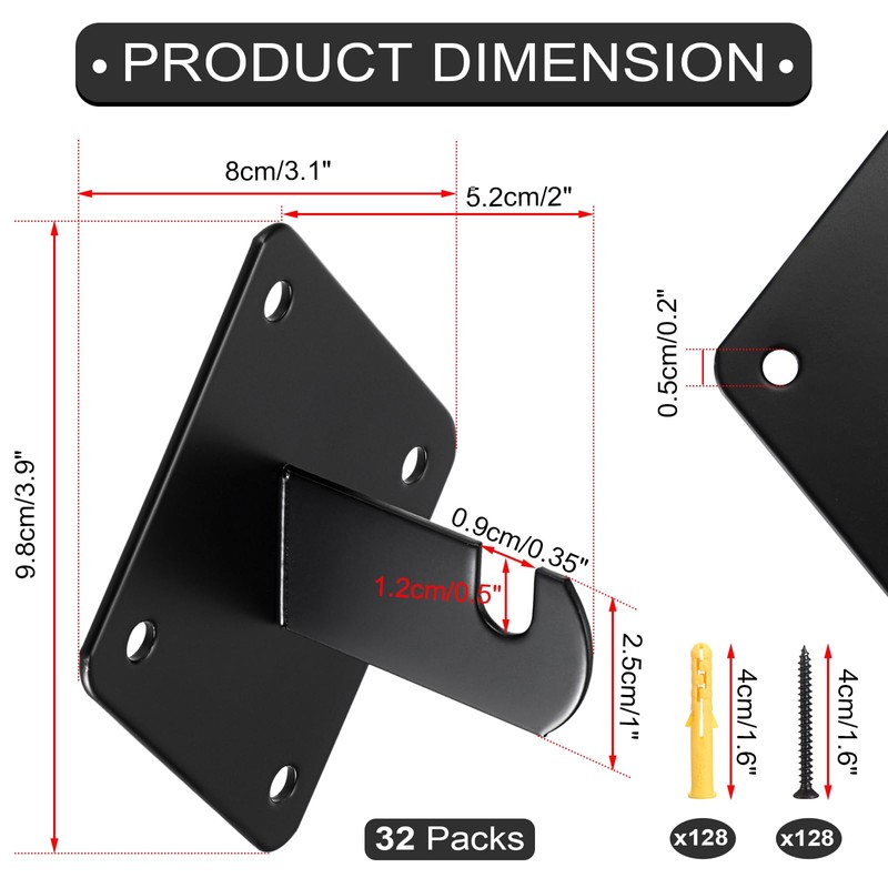 Sumnacon 32 PCS Gridwall Mount Brackets, Metal Grid Panel Accessories,
