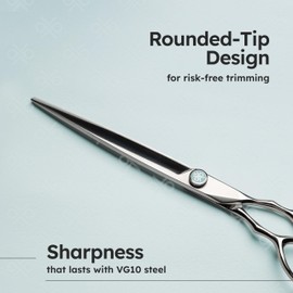 K9 Shears 8" Dog Grooming Scissors – Handcrafted, Ergonomic, VG10 Stainless Steel for Sharper, Tougher, Better Edge Retention, Lightweight Shears with 3D Convex Blade for Dogs and Cats