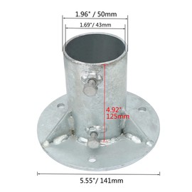 Aiwaiufu Chain Link Fence Post Base, Round Post Base Mount Bracket, Base Flange, for Holding Fence Deck Railing Mailbox Flag Posts (Galvanized, Fit Posts 1-7/8" OD)