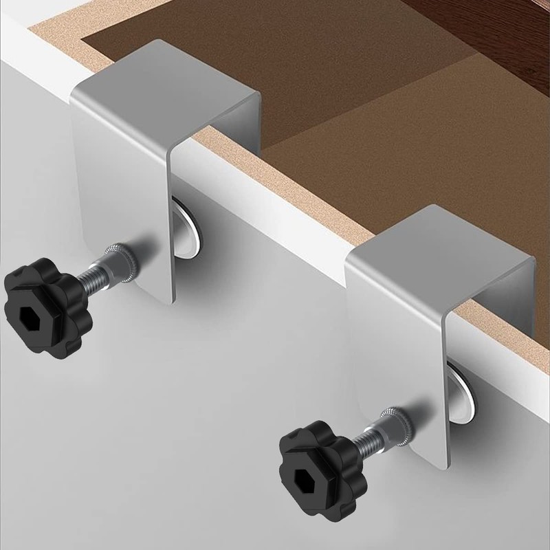 2Pcs Drawer Front Installation Clamps Fast Jig Cabinet Tool Stainless