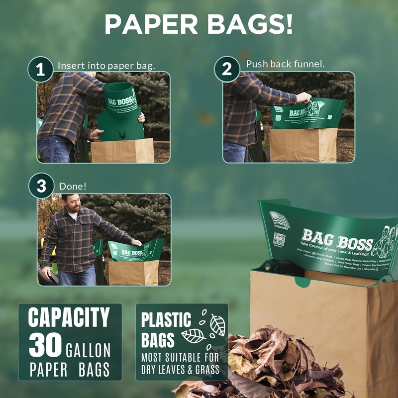 BAG BOSS Lawn & Leaf Bag Holder Stand | Fits