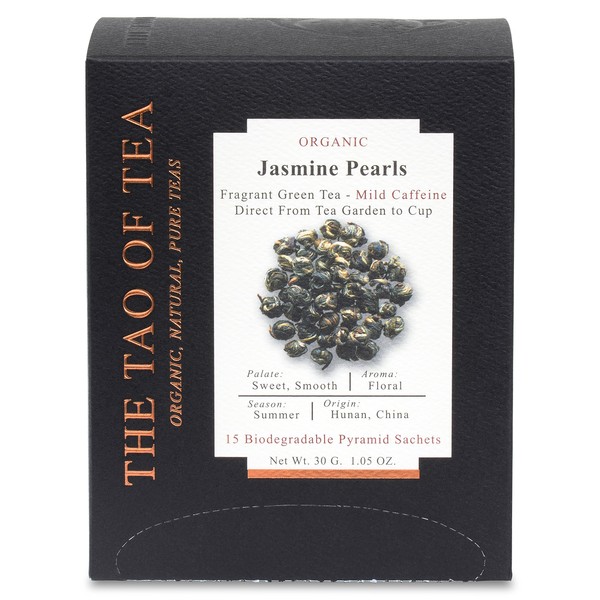 The Tao of Tea Jasmine Pearls Box Pyramid Sachets, 1.05