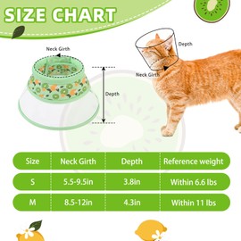 PUPTECK Cat Cone Collar Soft for Neck, Cat Recovery Collar to Stop Licking after Surgery, Adjustable Elizabethan Pet Collar for Small Medium Cats Kittens, Green, M