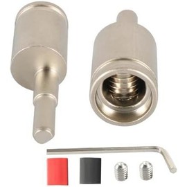 Amp Input Reducer 4Gauge to 4Gauge  Audio Amplifier Wire Terminal Connectors Brass 2 count with Heat Shrink Tubing - Color: 4GA-8GA 2PCS