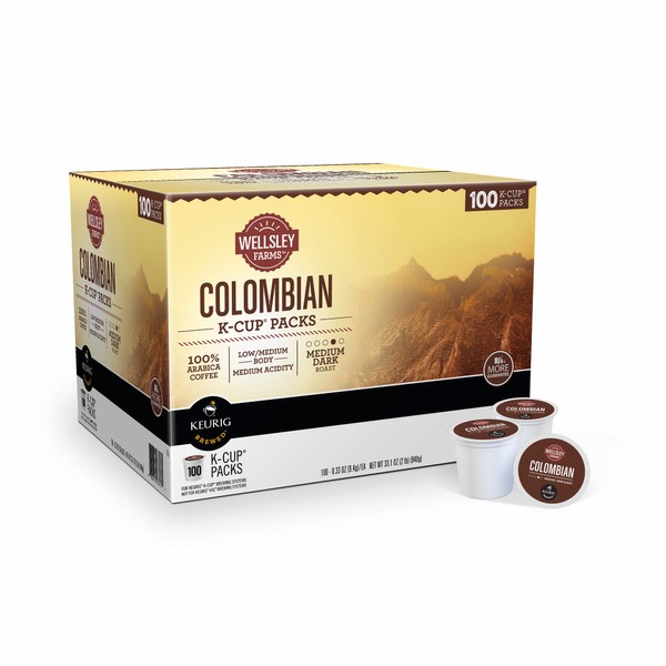 Wellsley Farms Colombian Coffee 100 K-Cups Packs