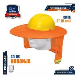 Truper Protector Solar Plegable Para Casco, Naranja 100353