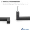 Goldenwarm 5 Pack Black Square T Bar Single Hole Knobs