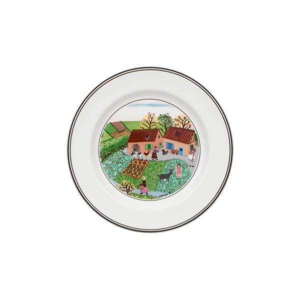 Villeroy & Boch Design Naif Bread & Butter Plate #5-Family Farm, 6.75 in, White/Colorful