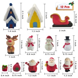 YAOZUP Pack of 27 Christmas Miniature Ornament Kit, Christmas Figures Mini Ornaments, Mini Christmas Tree, Artificial Suitable for DIY Garden Decoration, Micro Landscape