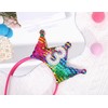 Agkvw Rainbow Birthday Crown Headband - Rainbow Glitter Girls Birthday