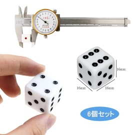Samcos Dice, 6 Sided Dice, Right Angle, 6 Pieces, 0.6 inches (16 mm), Miscellaneous Goods, Toys, Multiple Games, Table Games, Class, Activities, Game Supplies
