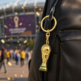 Llavero Oficial FIFA Copa del Mundo 2026 – Trofeo 3D Giratorio 40 mm – Edición Coleccionista – Aleación de Zinc Premium & Acrílico – Ideal para Llaves