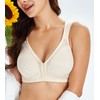 Lemorosy Full Coverage Front Closure Posture Bra Wirefree Unpadded Back