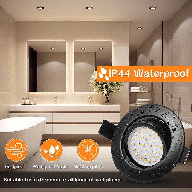 GeyouLux IP44 LED Downlights Dimmable 3000K Warm 4000K Neutral 6500K