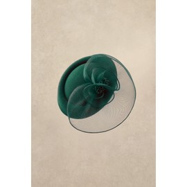 BABEYOND Fascinators Hats for Women - Tea Party Hat Kentucky Fascinator Derby Flower Mesh Pillbox Hat for Bridal Wedding Dark Green