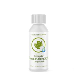 Citric Acid 50% – 100 ml – Food Grade – According to Original Formula – Bottled in Special, Tested HDPE Bottle – German Quality Product