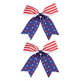 American Flag Hair Clip for Baby Girls Red White Blue Hair Clips Patriotic Hair Bow Clips for 4th of July Hair Accessories Grosgrain Hair Bows TSFJ48 (Hair Clip 3)