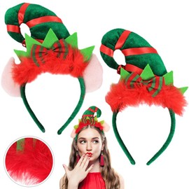 YGCHEN Christmas Headband Christmas Elf Headbands Christmas Elf Hat Hair Band Christmas Headband Elf Headwear Christmas Decoration Hair Accessories Christmas Party Carnival Party Pack of 2