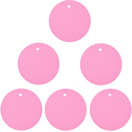 7" Inch Premium Thick Silicone Trivet Honeycomb Multi-Mat, Non-Stick Heat Resistant, Dishwasher Safe, Splatter Guard, Drying Mat, Protect From Spill Overs, Trivet, Jar Opener, Hot Pad - 6 Pack (Pink)