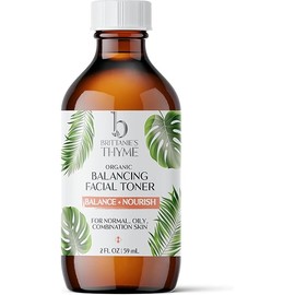 Brittanie's Thyme Organic Balancing Witch Hazel Facial Toner, 4 oz | Peppermint & Sweet Orange Oils Relieve & Calm Complexion | Gentle, Fast Acting Toner