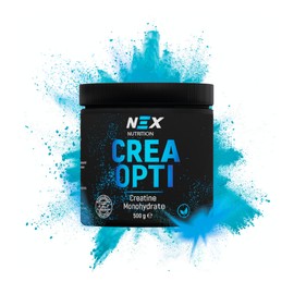 NEX Crea Opti – Hochwertiges Creatine Monohydrate Pulver für Muskelaufbau | Vegan & Geschmacksneutral | 2 Monate Vorrat | Hochlösliches Creatin für Intensives Krafttraining & Fitness-Workouts, 1x 500g