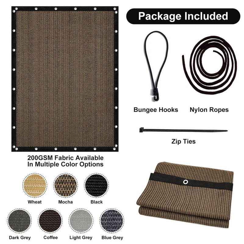 Artpuch 90% Sun Shade Cloth, 8 x 10 FT Pergola