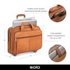 Solo Walker Leather Rolling Laptop Bag, Tan