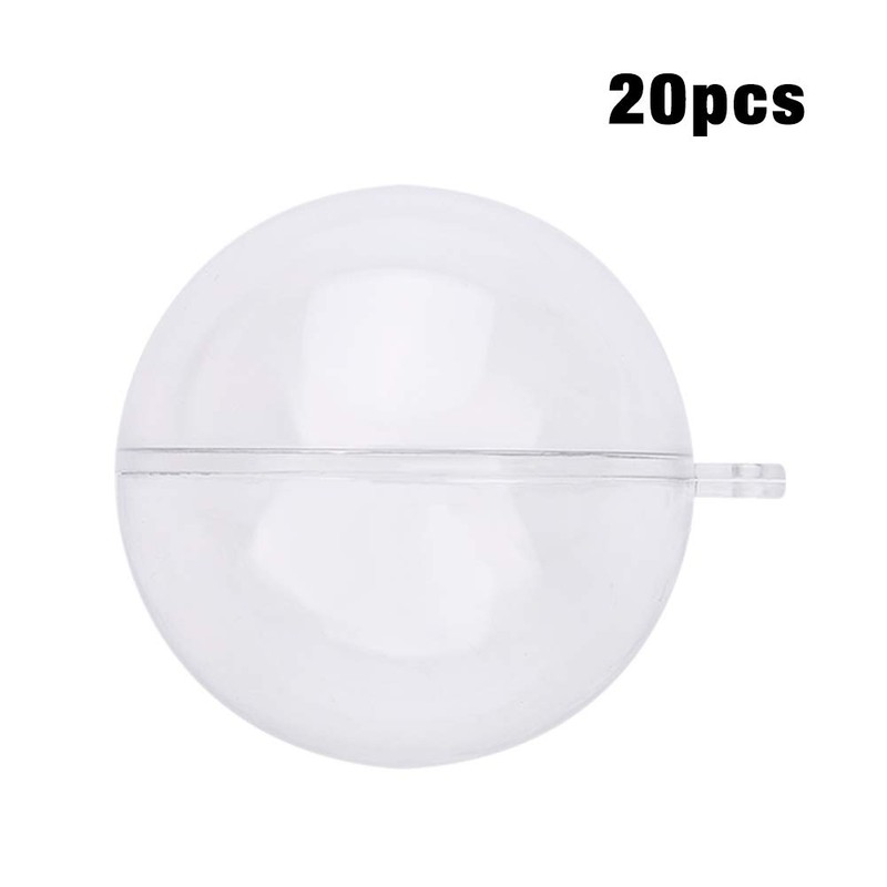 20 Piezas Bola De Plástico Transparente Rellenable Adornos De Decoración