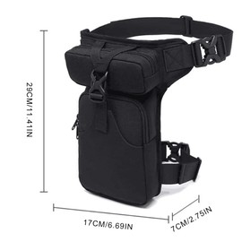 Eshow Mens Canvas Leg Bag Tactical Electrical Engineering Tool Pouch Thigh Pouch Waist Bag Banana for DIY Electricians Plumbers Carpenters Bicycle Motorcycle Sports, black