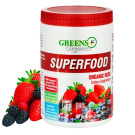 Greens+ Organic Reds Superfood Powder, Antioxidant, Polyphenol, Superfoods for Morning Kick, Energy, Vitality Boost, Nutrition, Vibrant Health, Dietary Supplement, Vegan, Soy/Dairy/Gluten Free(8.46oz)
