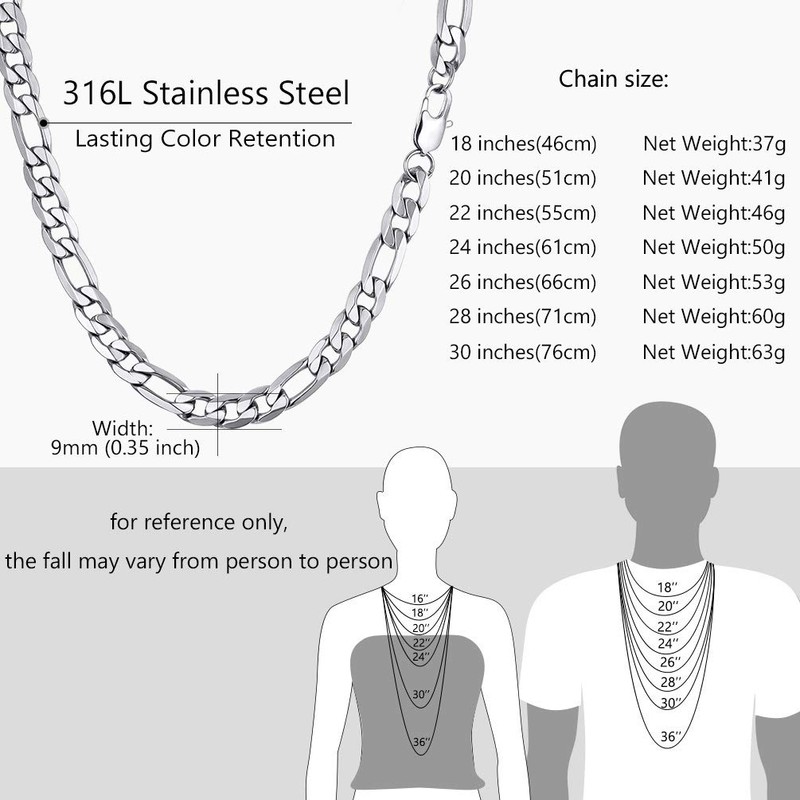 Prosteel Necklace Chains 20 Inch Hip Hop Rapper Stainless Steel
