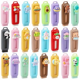 Paquete de 24 gomas de borrar retráctiles para niños, a granel, Kawaii, divertidos borradores de dibujos animados, recompensas de clase de maestro, suministros escolares, hogar, oficina, fiesta