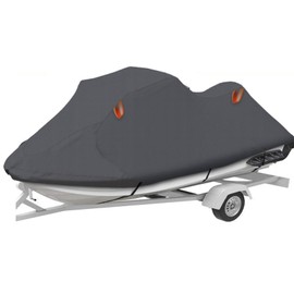 Urby Trailerable Jet Ski Cover, Waterproof 600D Super Duty Oxford PWC Cover with Enhanced Wind-Proof System, Universal Fit Compatible with Yamaha SeaDoo and Other Brands.3 Seater 145"