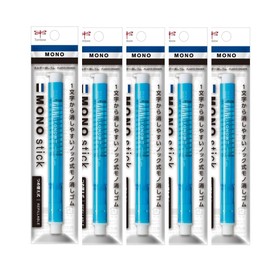 Tombow Pen Eraser MONO Mono Stick Blue 5 Pcs (Pen-Shaped MONO Eraser) Retractable Holder Eraser JCC-121B-5P