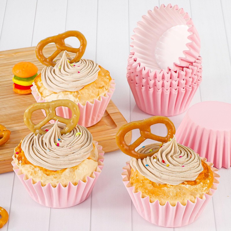 Caperci Grease-Resistant Standard Pink Cupcake Liners 150 Counts - Heavy