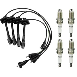 CNPAPC 4PCS 90919-22400 Spark Plugs with Wire Set Compatible with Toyota Camry 2.2L 2001 2000 1999-1997/Solara 2.2L 1999-2001/RAV4 2.0L 1998-2000, Replace# 9008091110 90919-22386