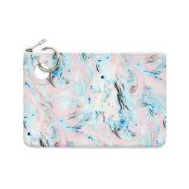 Oventure Large Silicone Pouch - Pastel Marble | Waterproof & Stylish Zipper Pouch for Makeup, Baby Essentials & Travel