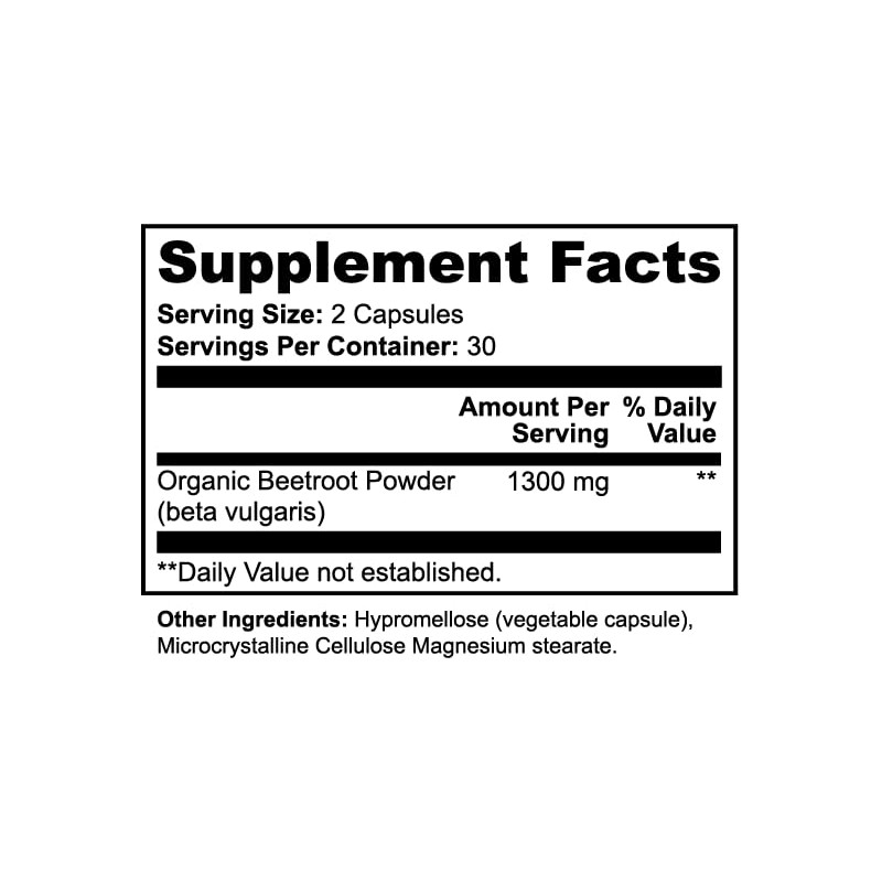 Lozano Organics Beet Root Capsules – 1300mg Beetroot Powder for