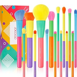 docolor 15PZS Colorido Pinceles de Maquillaje de Regalo Prima Sintética Kabuki, La Cara en Polvo Mezcla de Fundación, Corrector, Sombra de ojos, Arco iris- Dream of Color