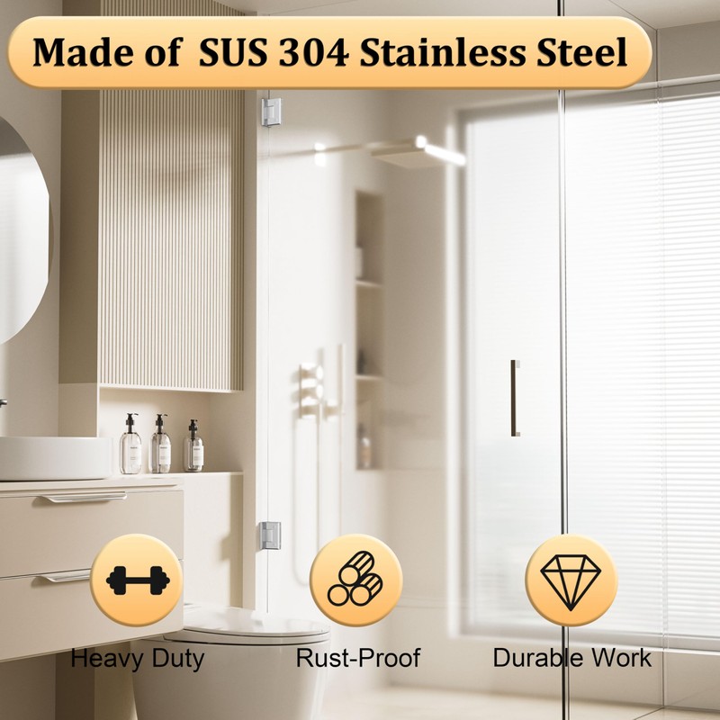 Alise Glass Shower Door Hinge,Hinges for Glass Doors,Heavy Duty Solid