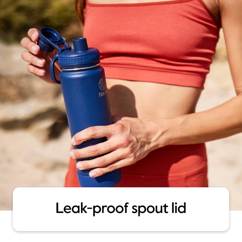 Takeya Actives Insulated Stainless Steel Water Bottle with Spout Lid,
