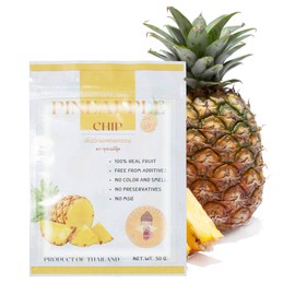 Superfood Pineapple Chip - 100% Real Fruit | Crunchy Healthy Snacks | No artificial colors, flavors, MSG, or preservatives. | Kitchen Cookies Food |50g Bag (1 Pack)