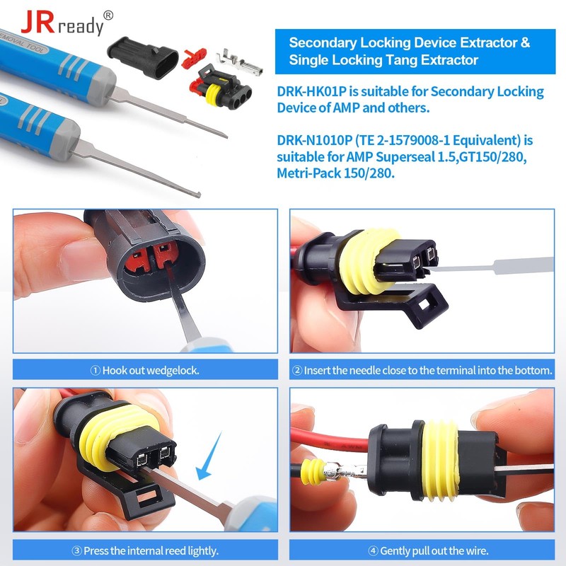 JRready ST5253 5Pcs 2mm Pin Connector Removal Tool 3mm Micro