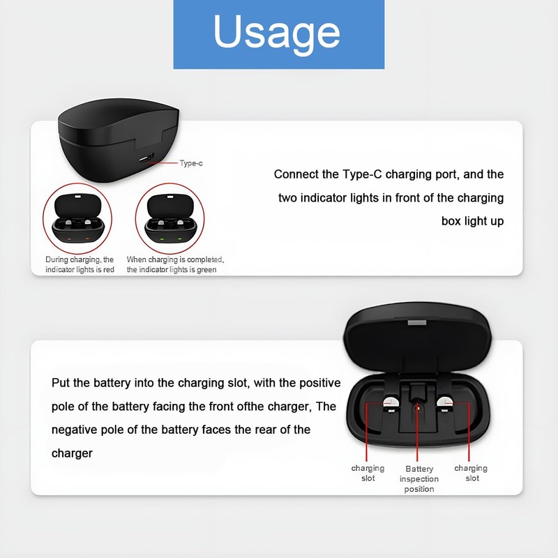 Wokyo Rechargeable Hearing Aid Batteries and Charger for 675 Hearing