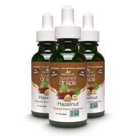 SweetLeaf Natural Sweet Drops Sweetener, Hazelnut, Non-GMO, 2 Fl Oz (Pack of 3)