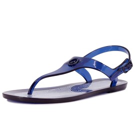 Nautica Women's Jelly sandal Flip-Flop With Back Strap - Comfort Slipper Soft Cushion Thong Slide-Gustava-Navy-6